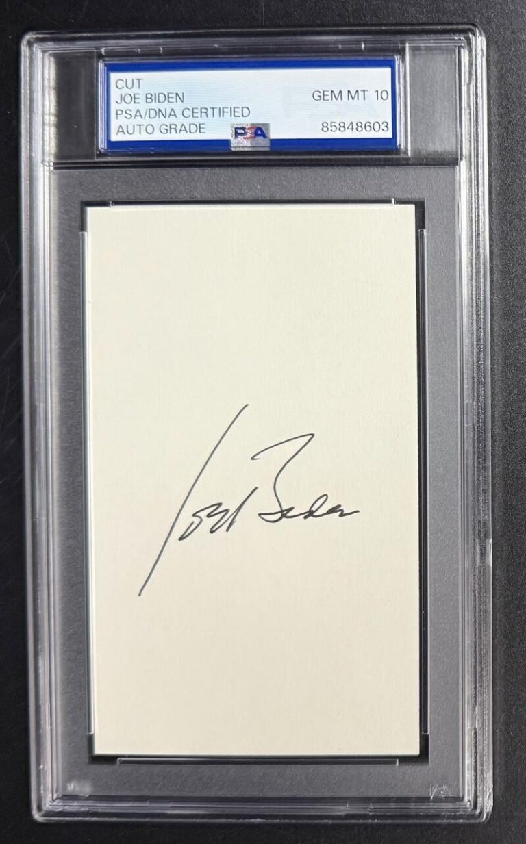 President Joe Biden Signed Autograph PSA/DNA Slab Gem Mint 10 3x5 Index Card