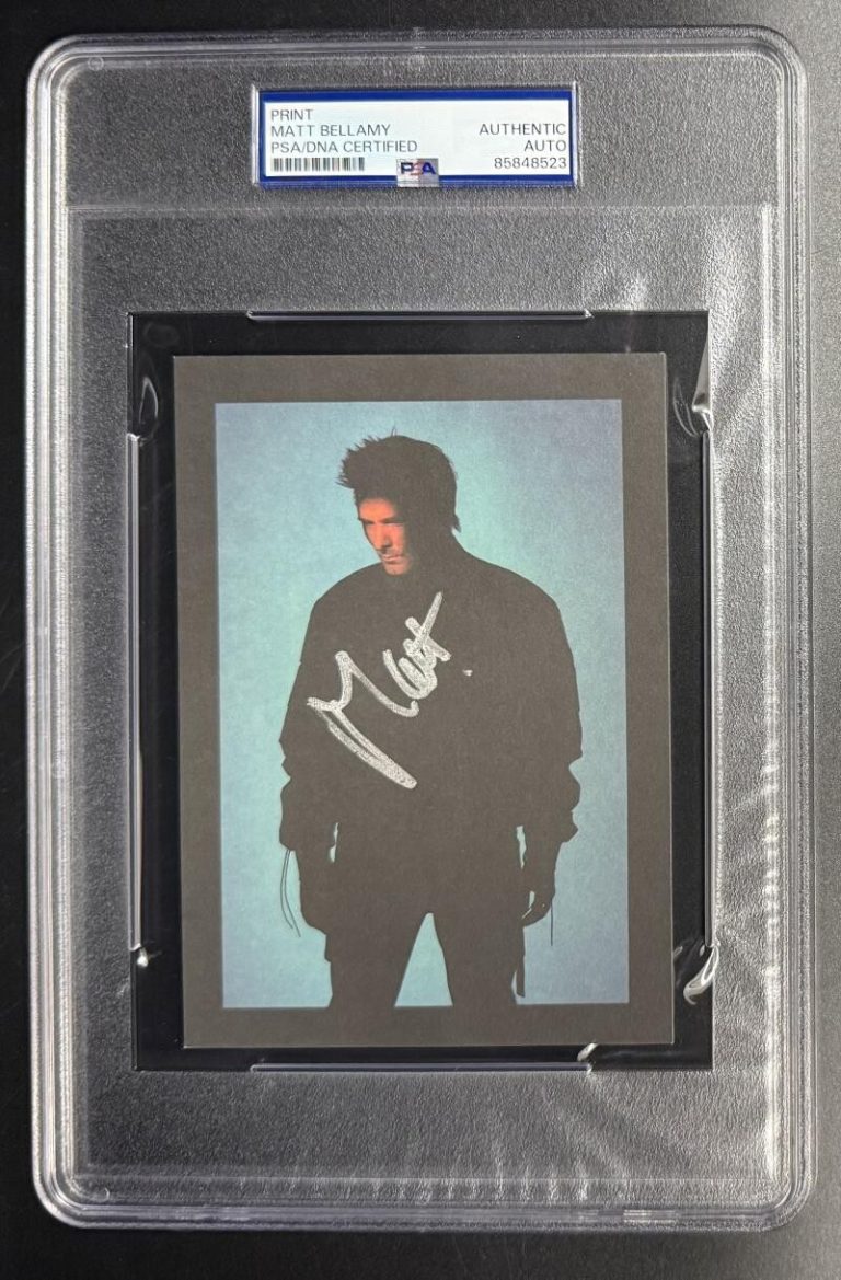 Matt Bellamy Signed Autograph PSA/DNA Slabbed Cut Card Photo Rare Muse COA A