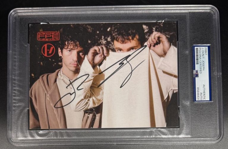 Josh Dun Tyler Joseph Signed Autograph PSA/DNA Slabbed Cut 21 Pilots Print COA B