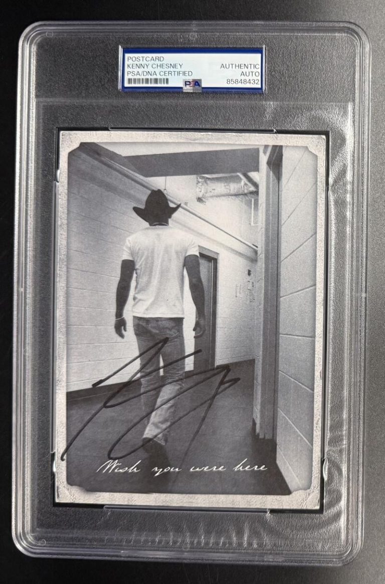 Kenny Chesney Signed Autograph PSA/DNA Slabbed Wish You Were Here Postcard COA