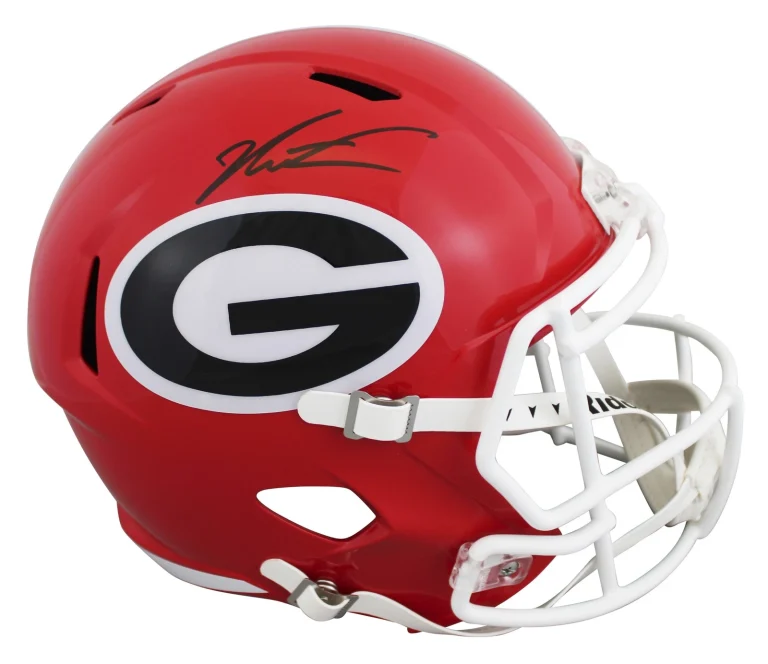 Georgia Jalen Carter Authentic Signed Full Size Speed Rep Helmet JSA Witness