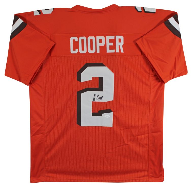 Amari Cooper Authentic Signed Orange Pro Style Jersey Autographed JSA Witness