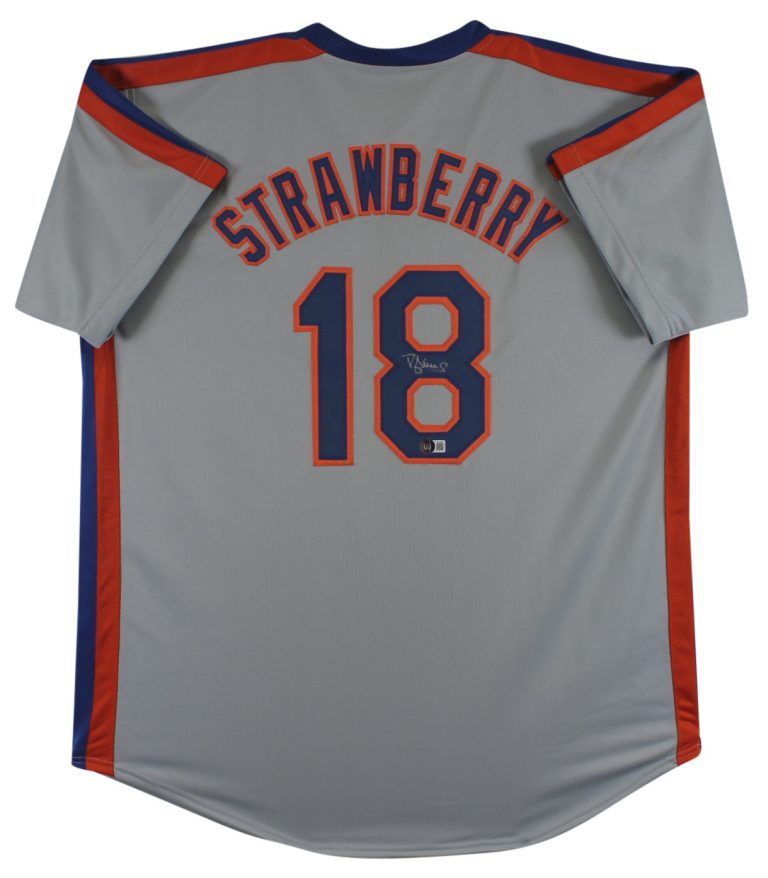 Daryl Strawberry Authentic Signed Grey Pro Style Jersey Autographed BAS Witness