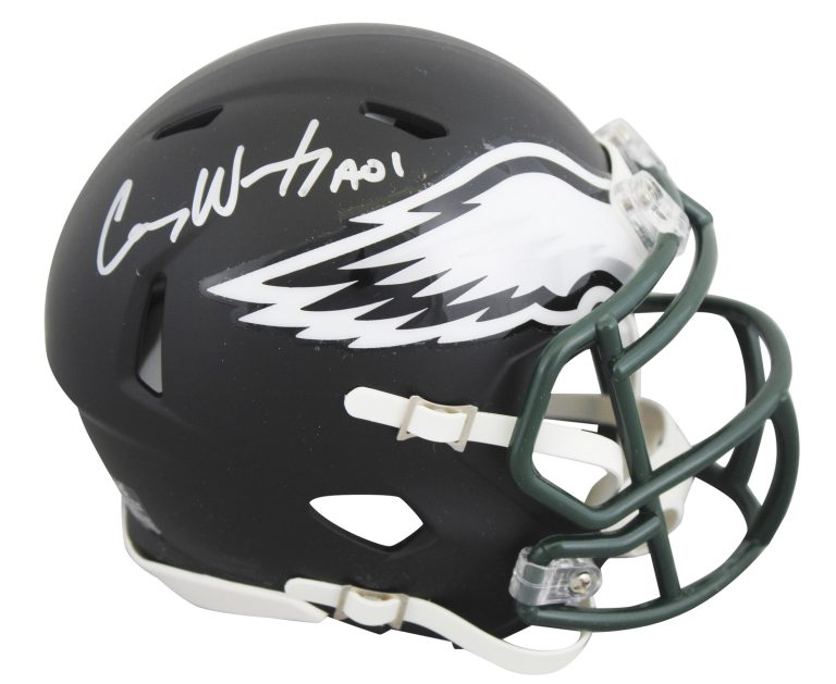 Eagles Carson Wentz Authentic Signed Flat Black Mini Helmet Fanatics A438783