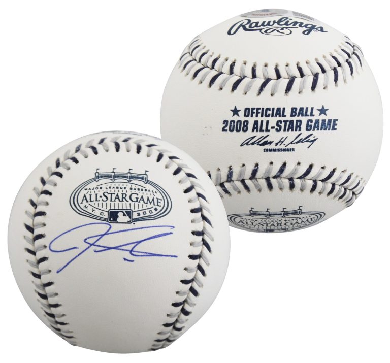 Rangers Josh Hamilton Signed 2008 All Star Game Logo OML Baseball BAS Witnessed