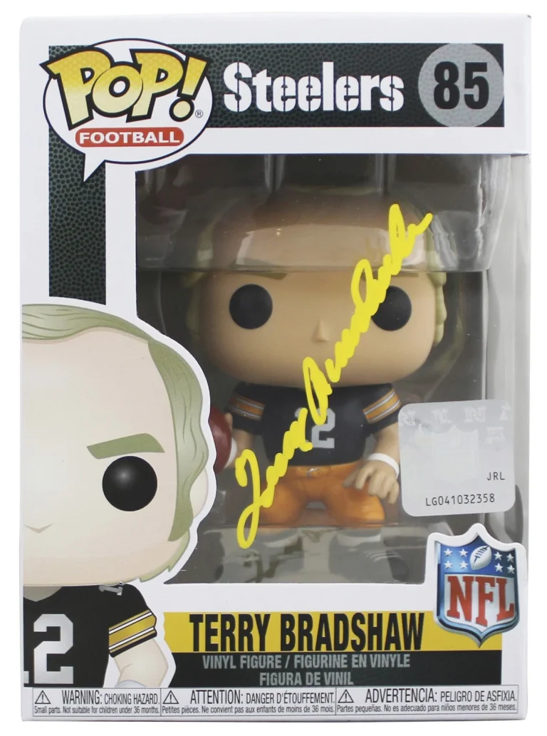 Steelers Terry Bradshaw Authentic Signed #85 Funko Pop Figure BAS Wit #3W002712