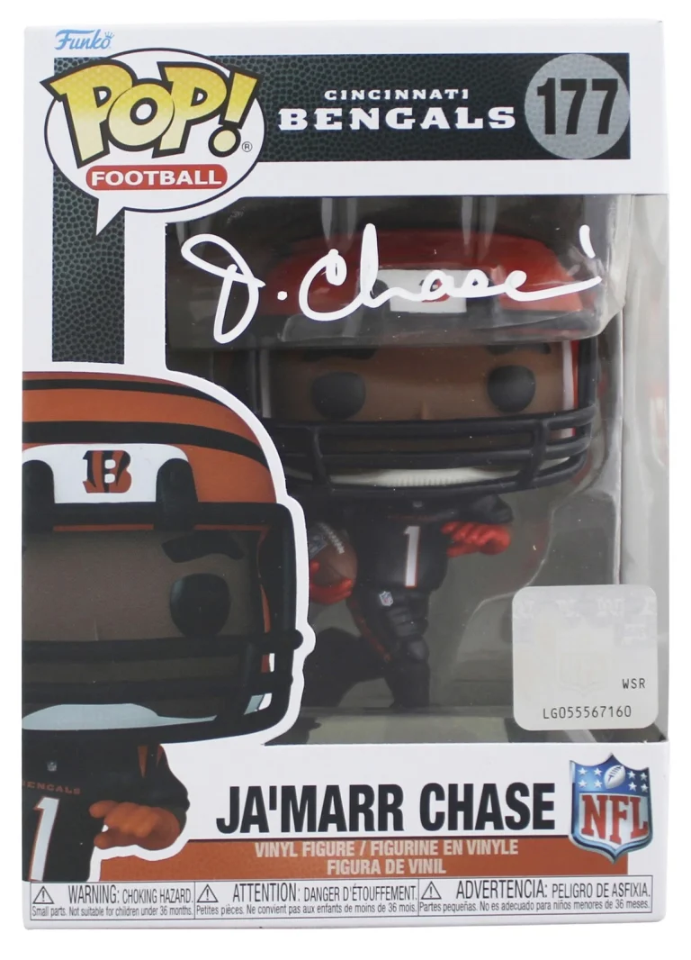 Bengals Ja'Marr Chase Authentic Signed #177 Funko Pop Figure BAS Wit #3W050347