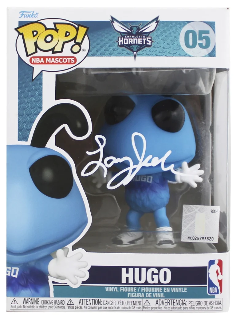 Hornets Larry Johnson Authentic Signed #05 Hugo Funko Pop BAS Wit #2W567969