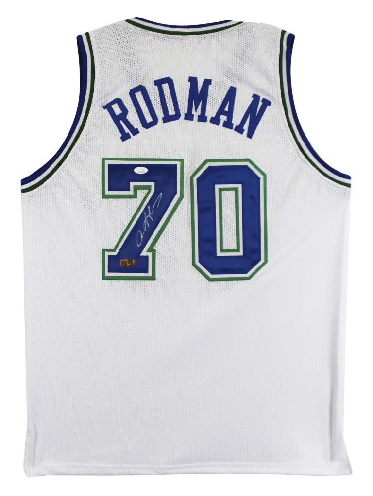 Dennis Rodman Authentic Signed White Pro Style Jersey Autographed JSA #WA328559