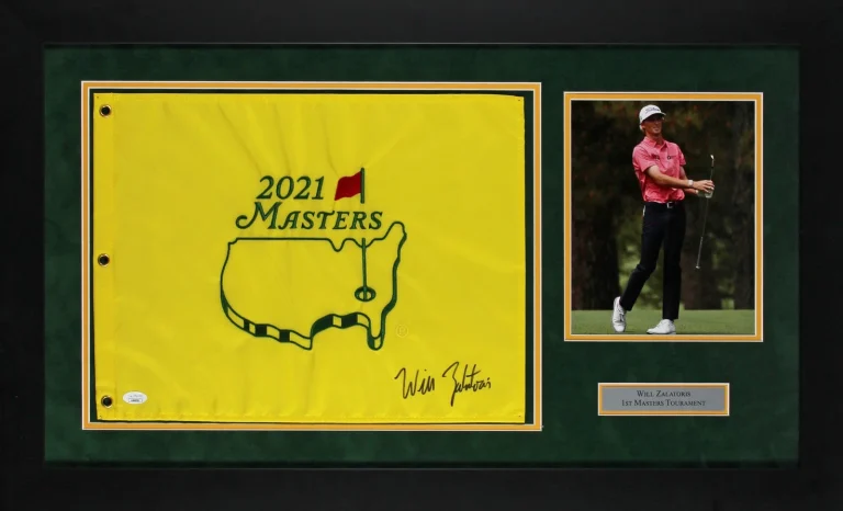 Will Zalatoris Authentic Signed & Framed 2021 Masters Golf Pin Flag JSA #AK66301