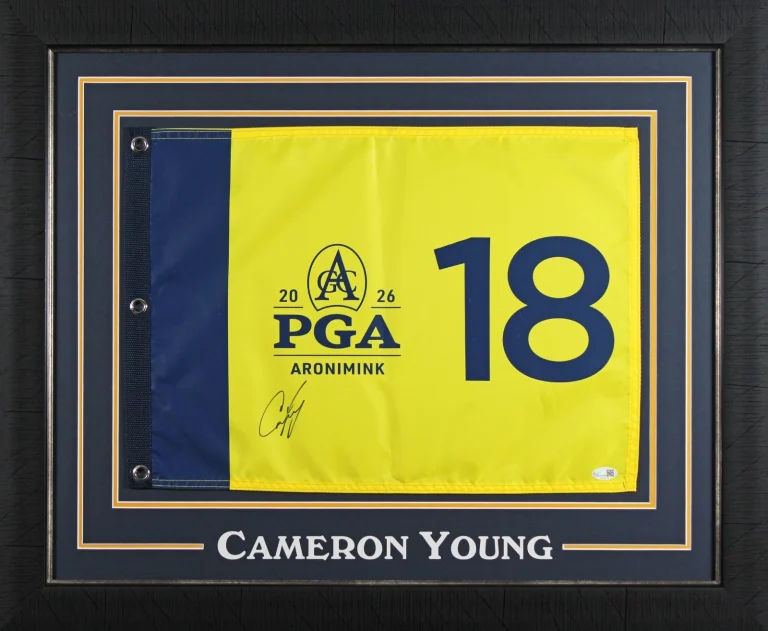 Cameron Young Signed & Framed 2026 PGA Championship Pin Flag JSA #CM34152