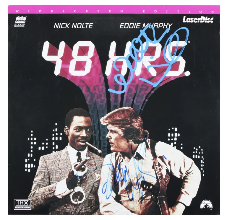 Nick Nolte & Eddie Murphy Authentic Signed 48 Hours LaserDisc Cover BAS #AA49921
