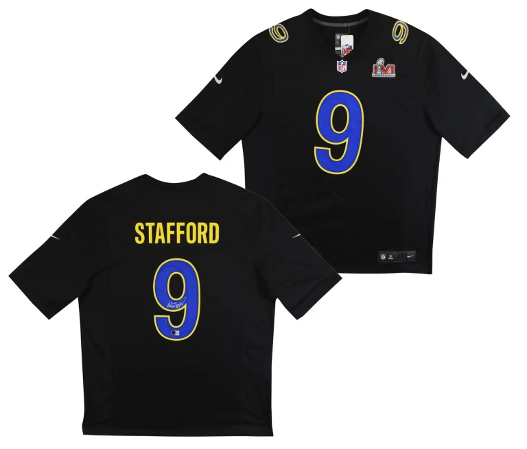 Rams Matthew Stafford Authentic Signed Black Nike Game Jersey BAS Witnessed