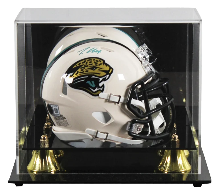 Jaguars Travis Hunter Signed Retro Speed Mini Helmet W/ Case BAS Witnessed
