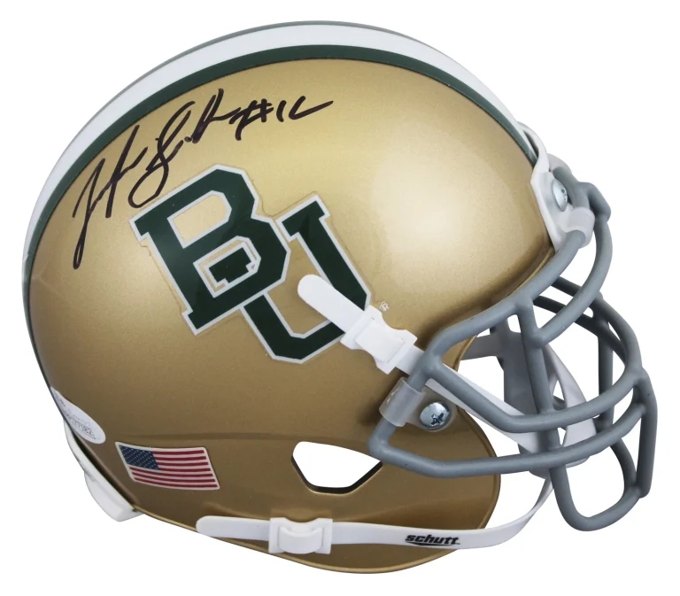 Baylor Josh Gordon Authentic Signed Gold Schutt Mini Helmet JSA #WPP177182