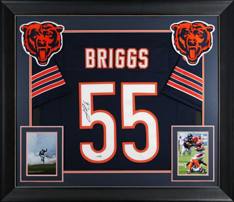 Lance Briggs Authentic Signed Navy Pro Style Framed Jersey Autographed JSA