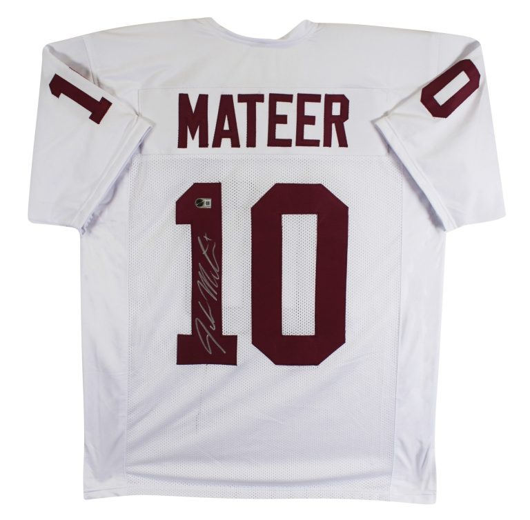 Oklahoma John Mateer Authentic Signed White Pro Style Jersey BAS Witnessed