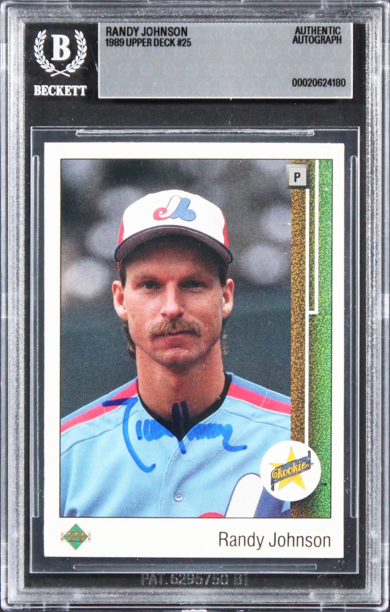 Expos Randy Johnson Authentic Signed 1989 Upper Deck #25 Rookie Card BAS Slabbed
