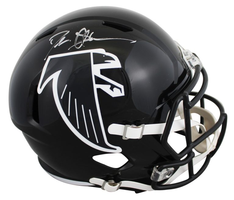 Falcons Deion Sanders Signed 1990-02 TB F/S Speed Rep Helmet BAS Wit #3W155856