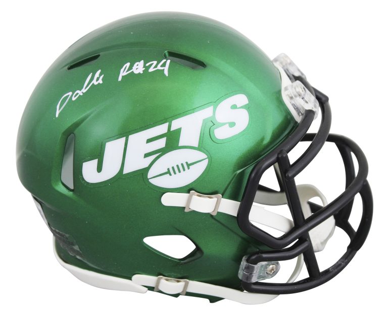 Jets Darrelle Revis Authentic Signed Speed Mini Helmet BAS Witnessed #4W919201