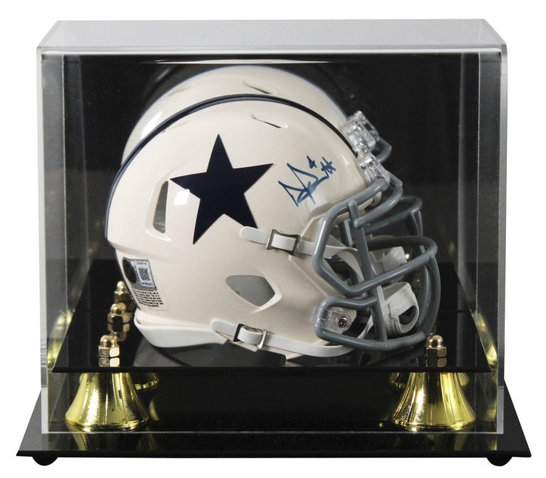 Cowboys Dak Prescott Signed Retro Speed Mini Helmet W/ Case BAS Witnessed