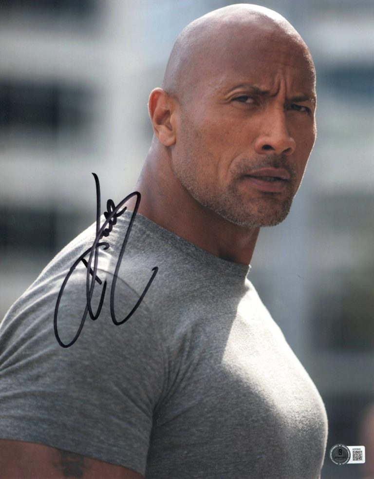Dwayne Johnson Signed Autograph 11X14 Photo The Rock Fast Five Hobbs BAS AE63949