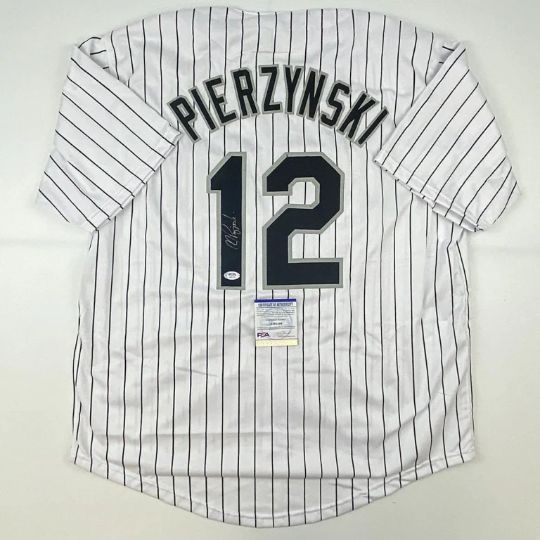 Autographed/Signed AJ A.J. PIERZYNSKI Chicago Pinstripe Baseball Jersey PSA COA