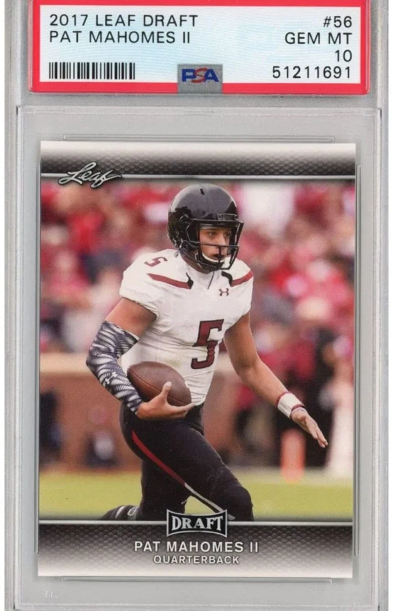 Graded 2017 Leaf Draft PATRICK MAHOMES II #56 Rookie RC Football Card PSA 10