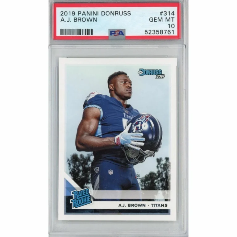 Graded 2019 Panini Donruss AJ A.J. BROWN #314 Rookie RC Football Card PSA 10