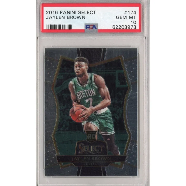 Graded 2016-17 Panini Select JAYLEN BROWN #174 Premier Rookie RC Card PSA 10