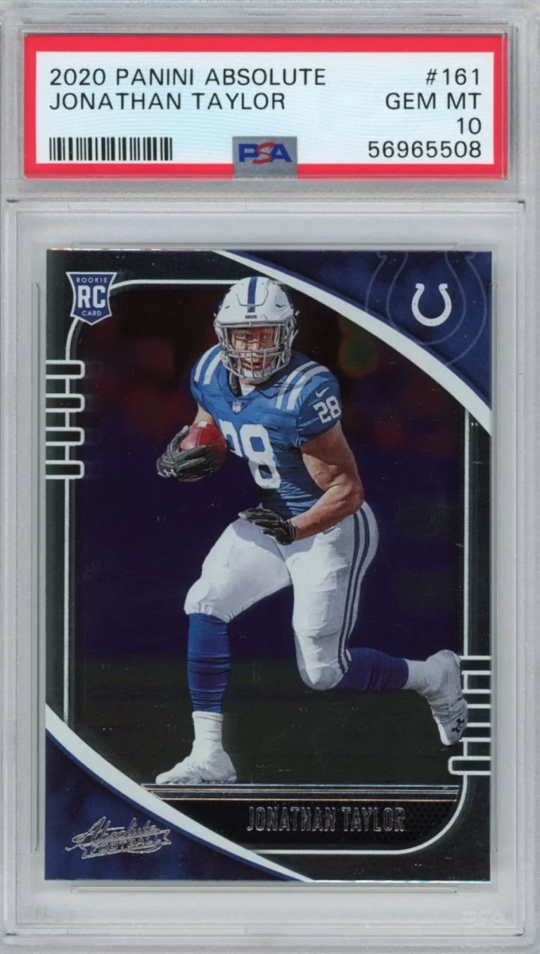 Graded 2020 Panini Absolute Jonathan Taylor #161 Rookie RC Football Card PSA 10