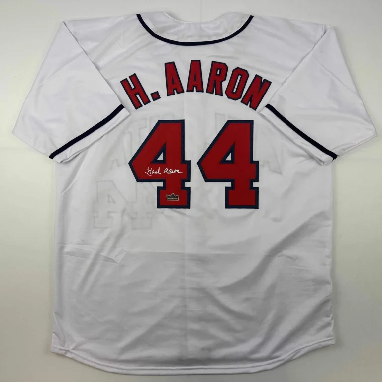 Facsimile Autographed Henry Hank Aaron Atlanta White Reprint Auto Jersey Mens XL