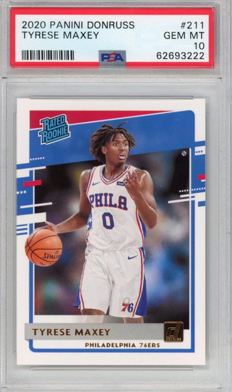 Graded 2020-21 Panini Donruss Tyrese Maxey #211 Rated Rookie RC Basketball Card