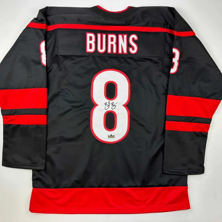 Facsimile Autographed Brent Burns Carolina Black Reprint Jersey Size Men's XL