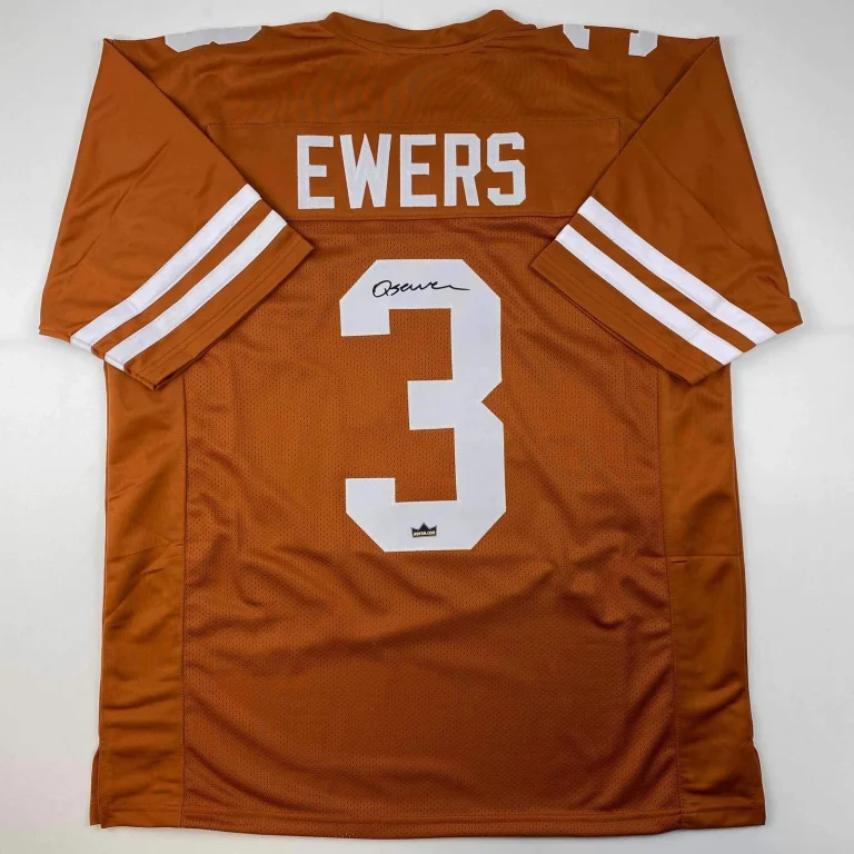 Facsimile Autographed Quinn Ewers Texas Orange Reprint Jersey Size Men's XL