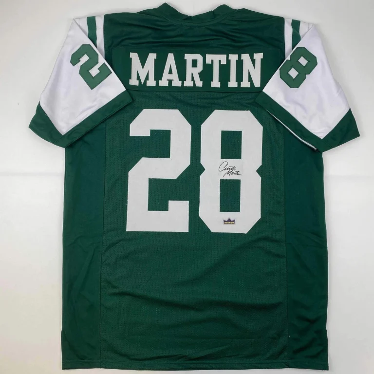 Facsimile Autographed Curtis Martin New York Green Reprint Jersey Size Men's XL