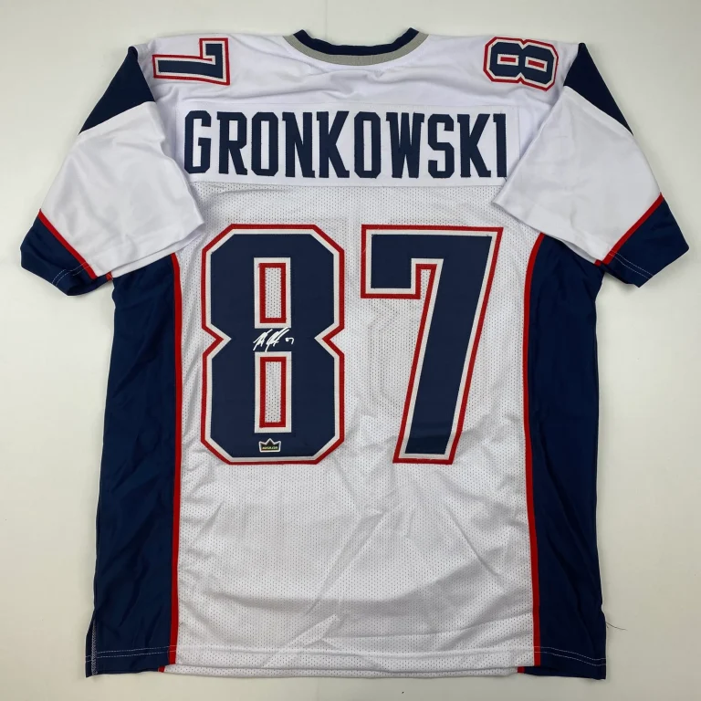 Facsimile Autographed Rob Gronk Gronkowski New England White Jersey Men's XL