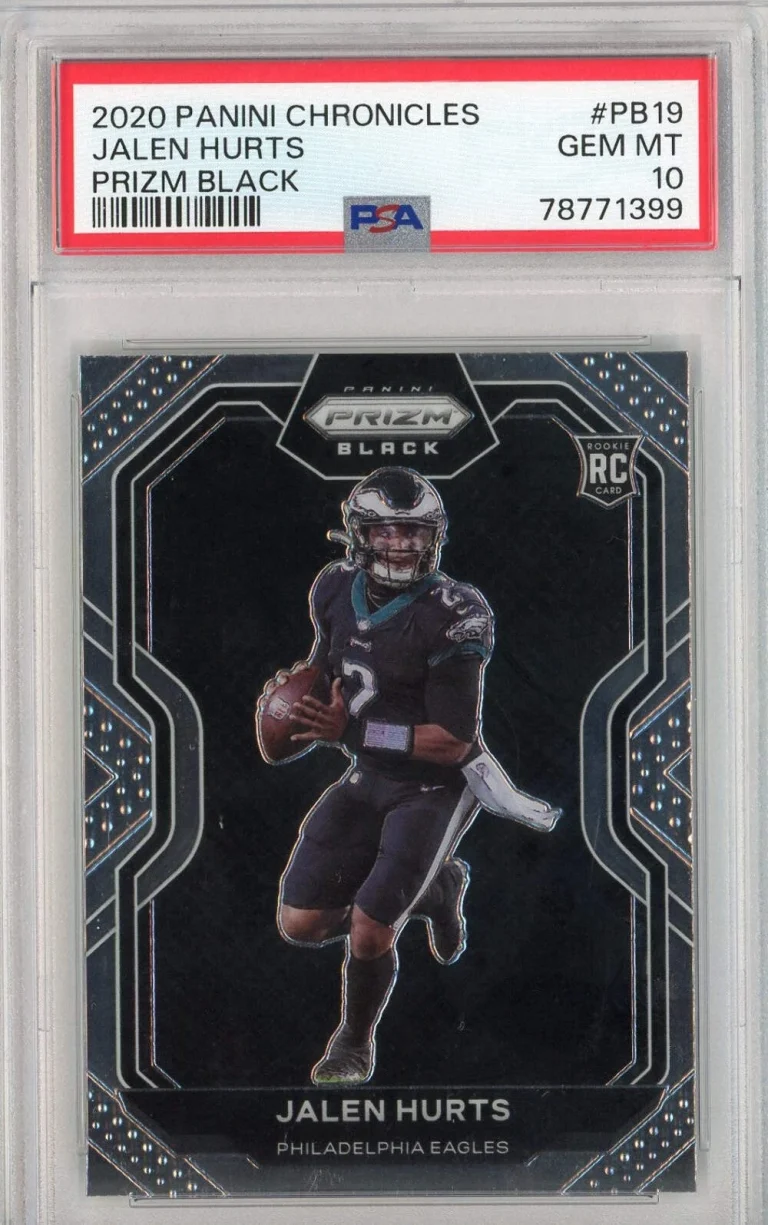 Graded 2020 Panini Chronicles Jalen Hurts #PB19 Black RC Football Card PSA 10