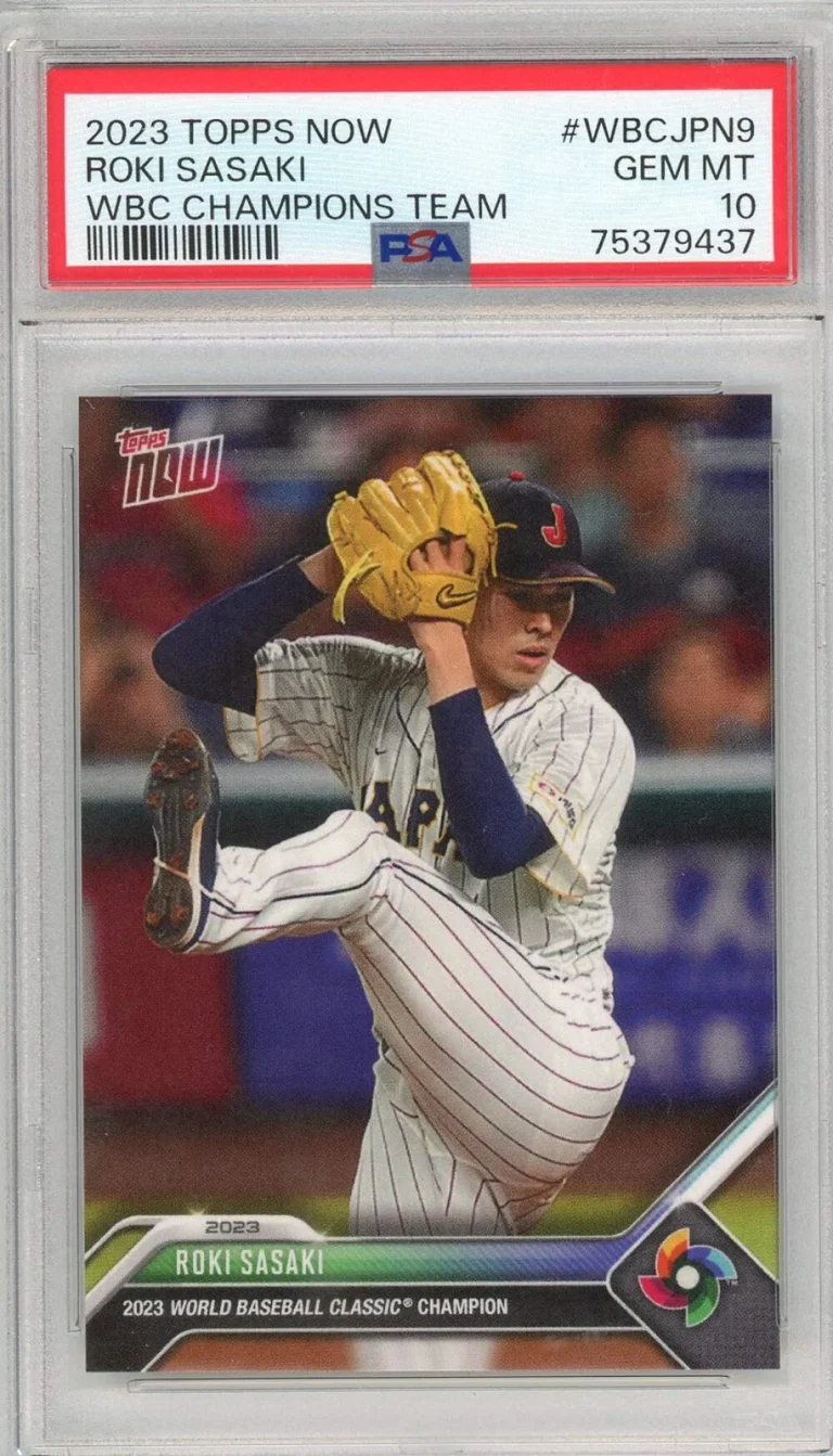 Graded 2023 Topps Now Roki Sasaki #WBCJPN9 Champions Team Baseball Card PSA 10