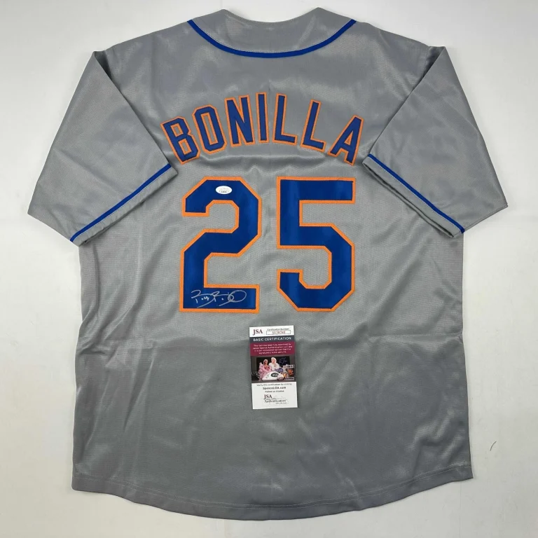 Autographed/Signed Bobby Bonilla New York Grey Baseball Jersey JSA COA