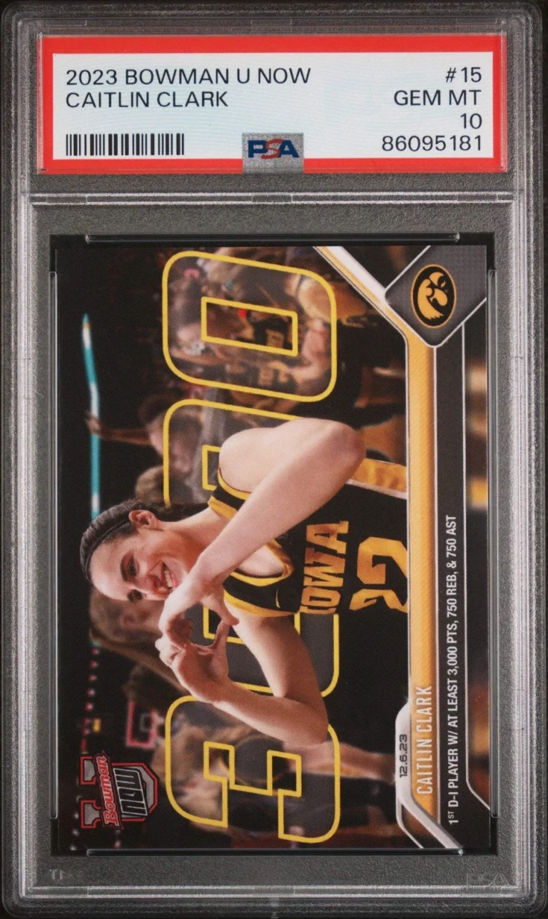 Graded 2023 Topps Bowman U Now Caitlin Clark #15 Rookie Basketball Card PSA 10