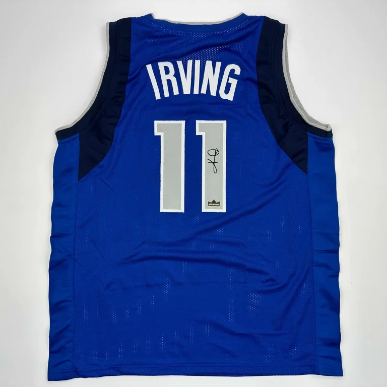 Facsimile Autographed Kyrie Irving Dallas Blue Reprint Auto Jersey Size Men's XL