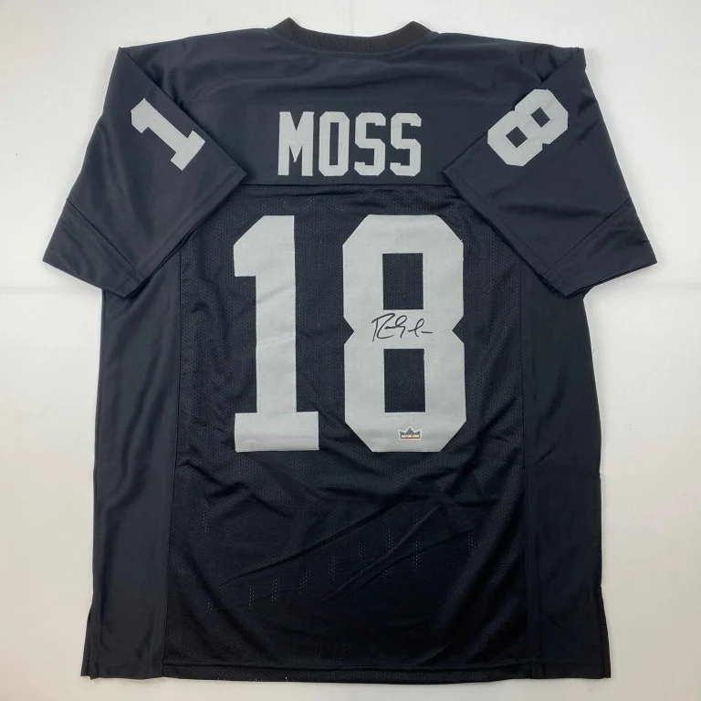 Facsimile Autographed Randy Moss Oakland Las Vegas Black Reprint Jersey Men's XL