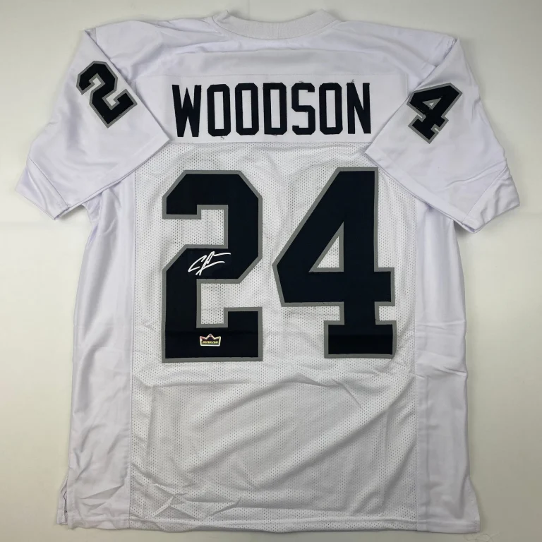 Facsimile Autographed Charles Woodson Oakland Vegas White Reprint Jersey Mens XL