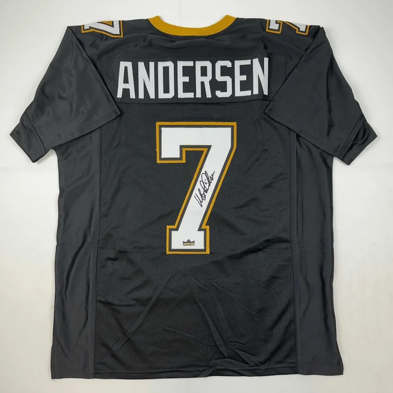 Facsimile Autographed Morten Andersen New Orleans Black Reprint Jersey Men's XL