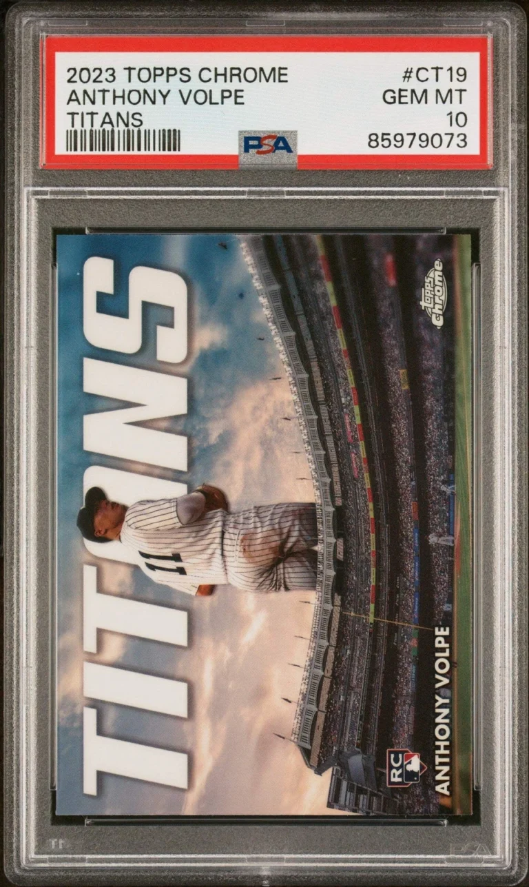 Graded 2023 Topps Chrome Anthony Volpe #CT19 Titans Rookie Baseball Card PSA 10
