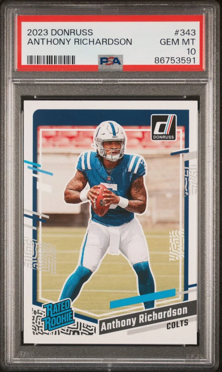 Graded 2023 Panini Donruss Anthony Richardson #343 Rookie Football Card PSA 10