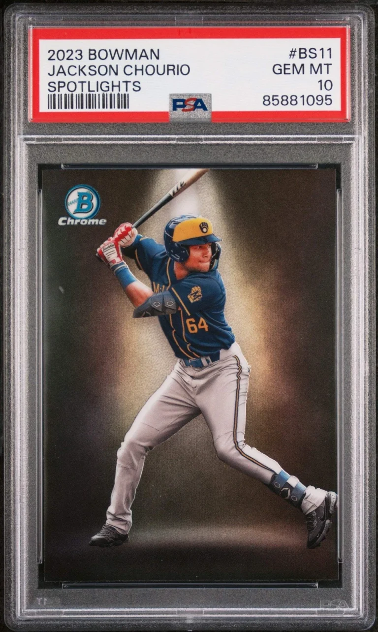 Graded 2023 Bowman Jackson Chourio #BS11 Spotlights Rookie Baseball Card PSA 10