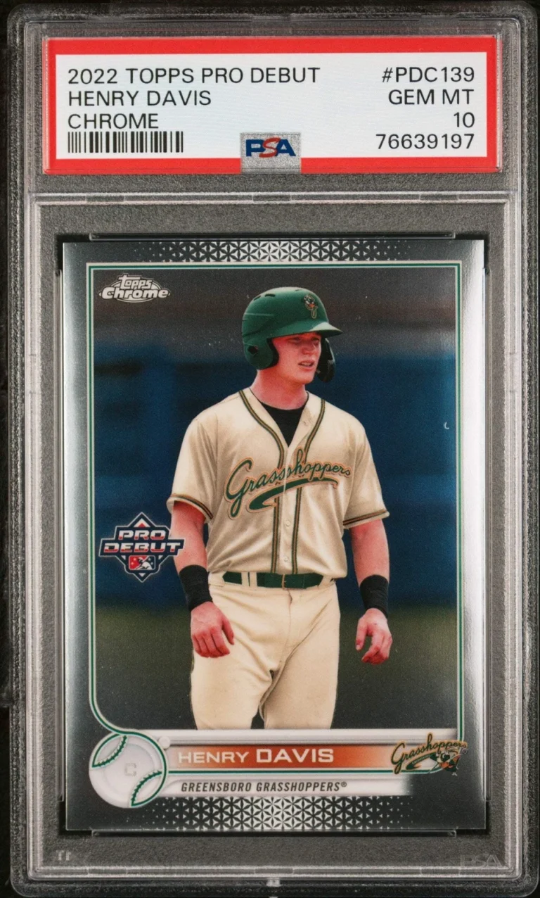 Graded 2022 Topps Pro Debut Henry Davis #PDC139 Chrome RC Baseball Card PSA 10