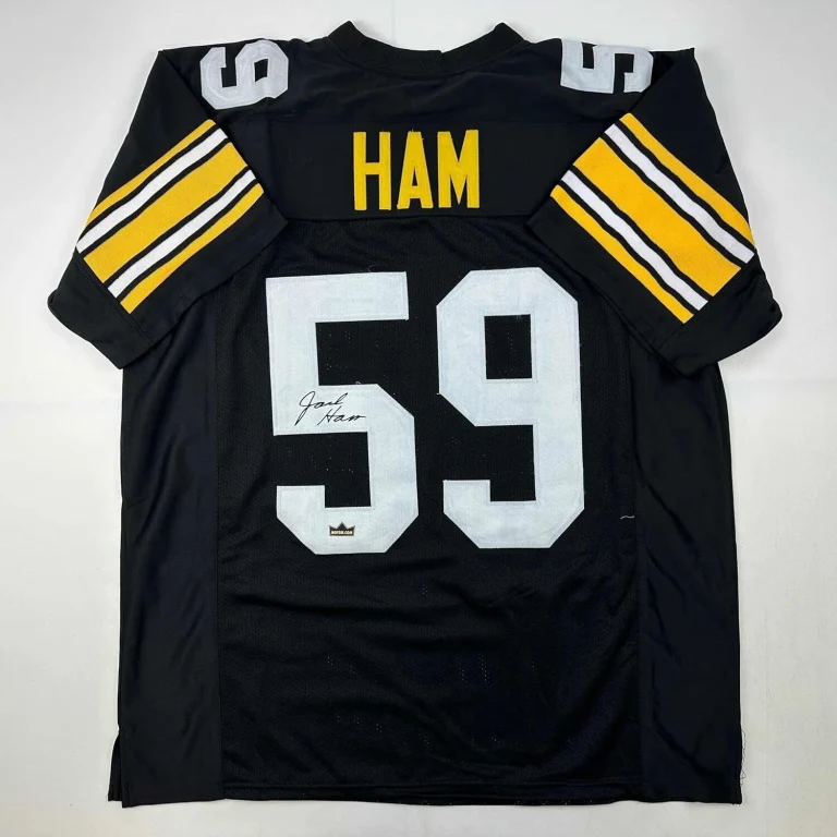 Facsimile Autographed Jack Ham Pittsburgh Black Reprint Jersey Size Men's XL